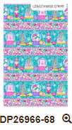 NC Merry and Bright Border Stripe Teal Multi