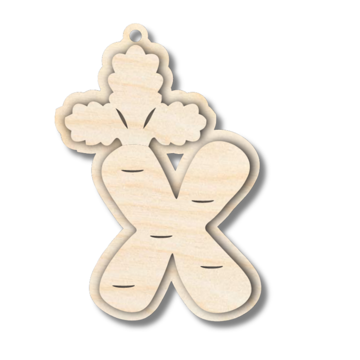 Unfinished Wood Layered Letter Carrot Tags | A-Z | 3 Piece | 6" Tall | 1/8" Wood | Wood Craft DIY