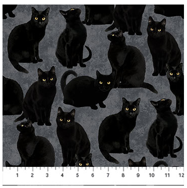 NC Hallow's Eve Black Cats Gray Black