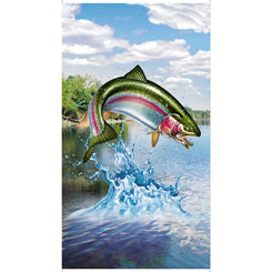 QT Artworks XV 1649 27624 B Trout Scenic Panel Blue