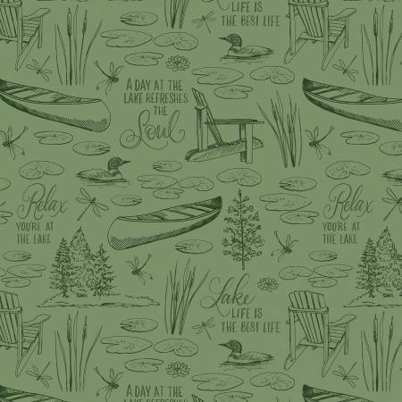 WL Lakefront Green Toile