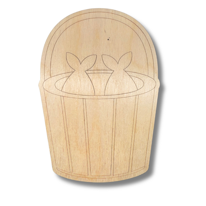 Unfinished Wood Etched Fishing Bucket Shape | Paint By Line Crafts | up to 30" DIY