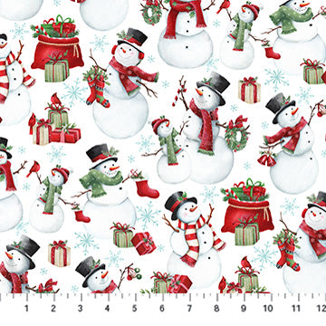 NC Snowmen White Multi - Holly Jolly