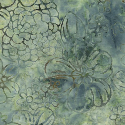 RJR Malam Batiks 2976 3 Floppy Floral Slate