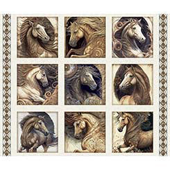QT STALLION SONG - LARGE HORSE PICTURE PATCHES-CREAM