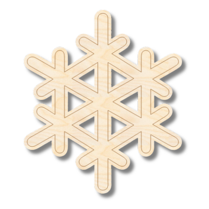 Unfinished Wood Etched Snowflake Shape | Paint By Line Crafts | up to 30" DIY