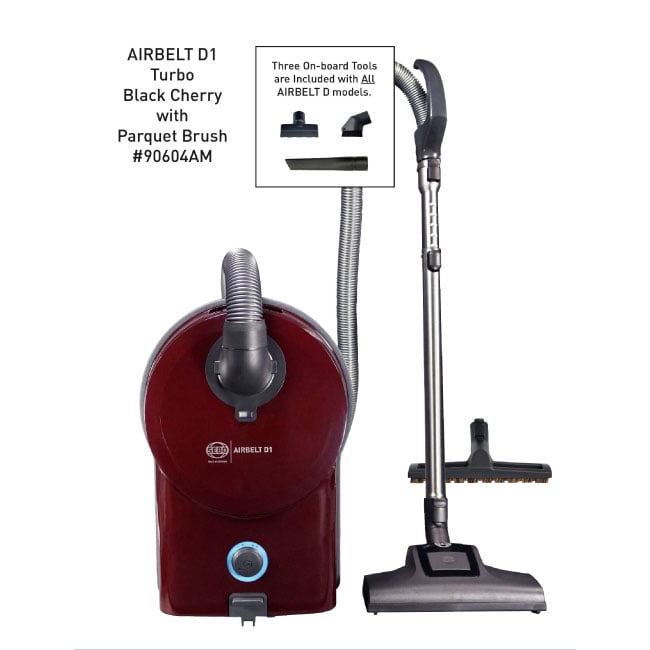 SEBO AIRBELT D1 Turbo Canister Vacuum Cleaner - Black Cherry