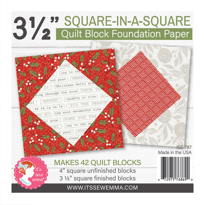3 1/2" Square-In-A-Square Quilt Block Foundation Paper