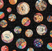 QT Quilt Room Kitties -Cat Circles Black