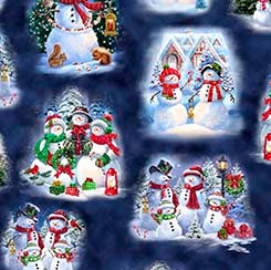 QT Snowman Holiday -Snowman Vignettes Navy