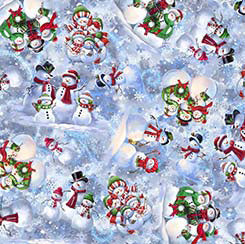 QT Snowman Holiday - Tossed Snowman Blue