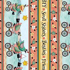 QT Life is Better with Friends 30537-X Bird Stripe Multi