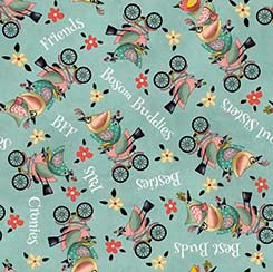 QT Life is Better with Friends 30538-Q Bird Toss Seafoam