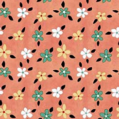 QT Life is Better with Friends 30540-C Floral Toss  Peach