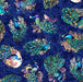 QT Resplendent 30559-Y Tossed Peacocks Royal