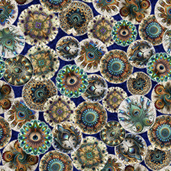 QT Resplendent 30560-N Navy Medallions