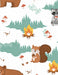 Scenic Animals White 44in Wide - Woodland Whimsy