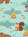 Scenic Animals Teal 44in Wide - Woodland Whimsy
