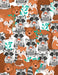 Packed Animals White 44in Wide - Woodland Whimsy