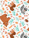 Animal Toss White 44in Wide - Woodland Whimsy