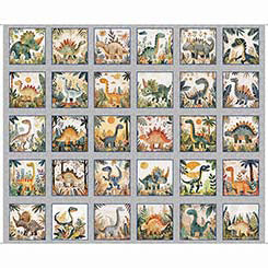 QT DINOROARS! Dinosaurs Picture Patches Gray