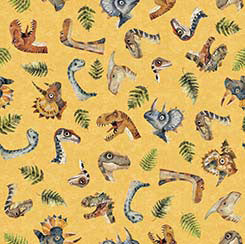 QT DINOROARS! Dino Heads & Ferns Gold