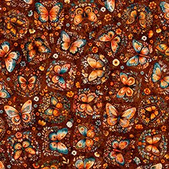 QT Butterflies Burnt Umber - Harvest Hollow