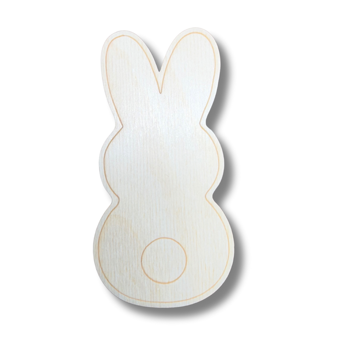 Unfinished Wood Etched Bunny Shape | Paint By Line Crafts | up to 30" DIY