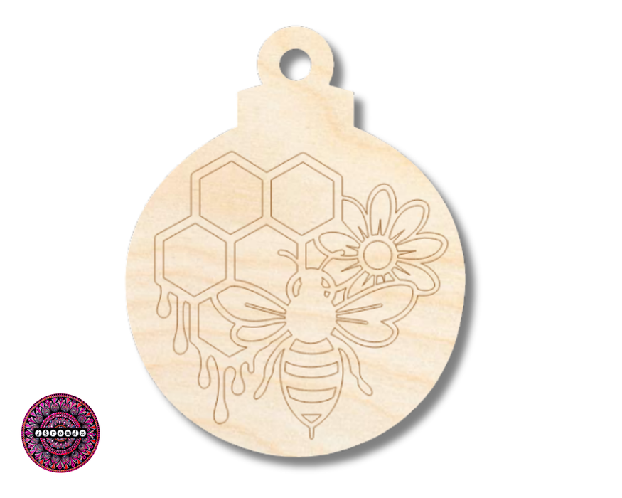 Unfinished Wood Etched Beehive Ornament Shape | JGrondz | Paint By Line Crafts | up to 30" DIY
