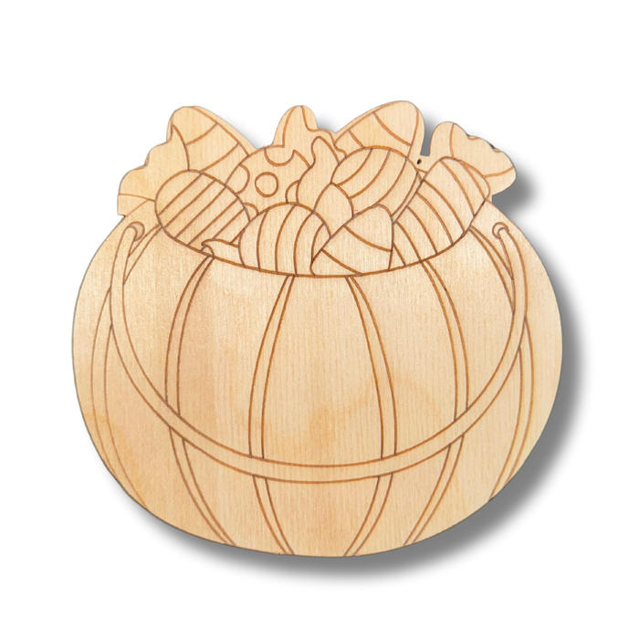 Unfinished Wood Etched Candy Bucket Shape | Paint By Line Crafts | up to 30" DIY