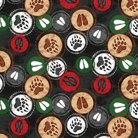 WL Cabin Welcome Flannel 36102 993 Black Hoof Stamp