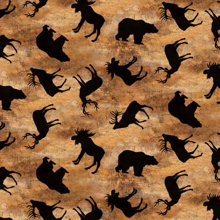 WL Cabin Welcome Flannel 36103 229 Brown Animal Toss