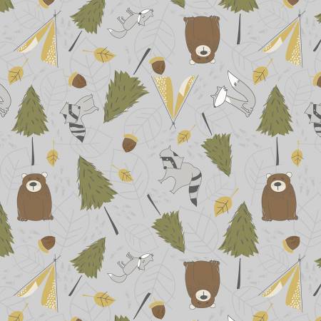 WL Into the Woodlands Gray Critters & Trees Toss 36283-975
