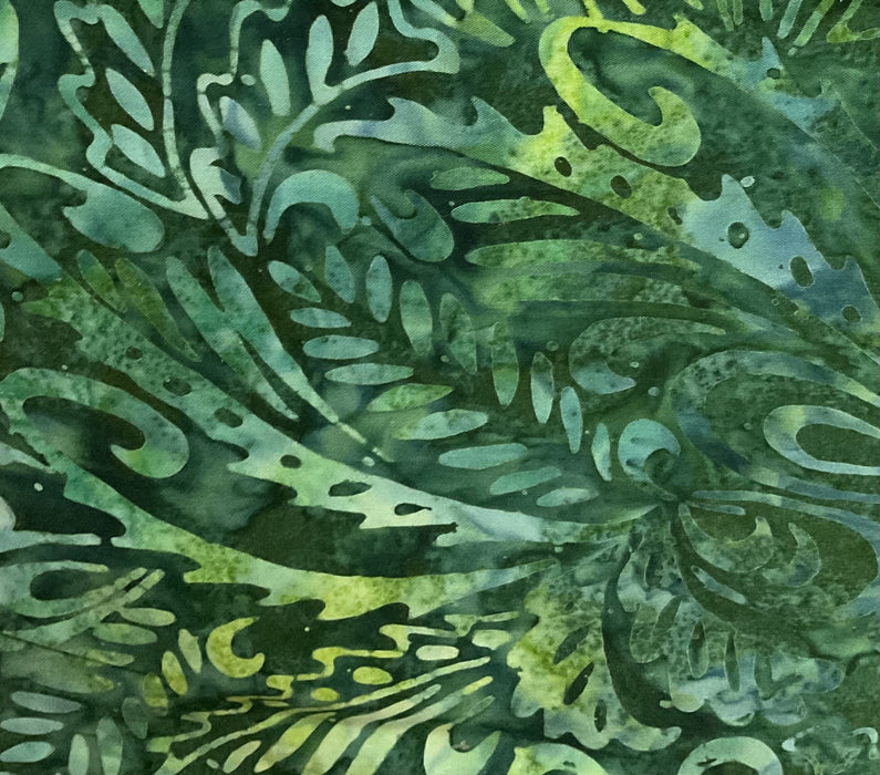 OA Batik Stamp Leaf Swirl-Green