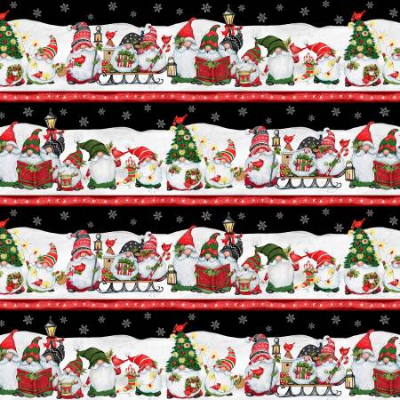 WL Baby It's Gnomes Out Multi Repeating Stripe