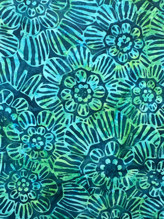 AN Etch Floral Print Teal/Green