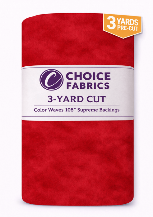 3-Yard Pack - Color Waves 108" Supreme Backings - Red