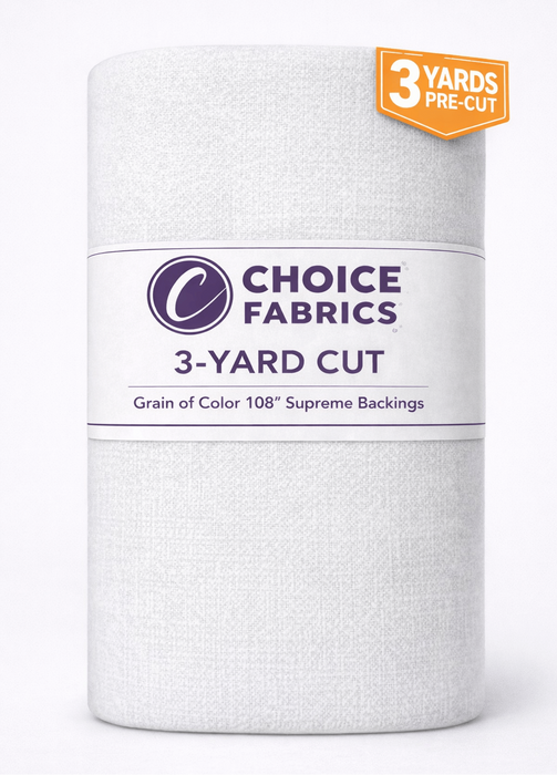3-Yard Pack - Grain of Color 108" Supreme Backings - White