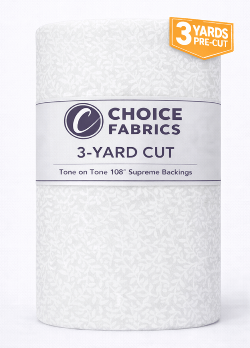 3-Yard Pack - Tone on Tone 108" Supreme Backings - White on White Vines