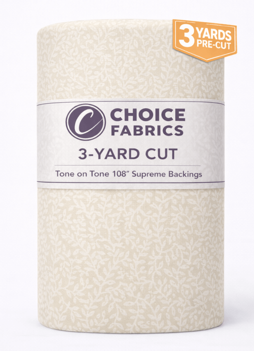3-Yard Pack - Tone on Tone 108" Supreme Backings - White on Cream Vines