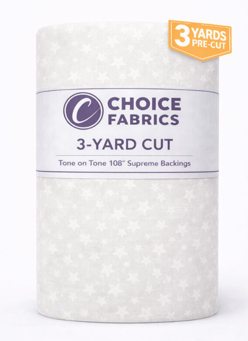 3-Yard Pack - Tone on Tone 108" Supreme Backings - White on White Stars