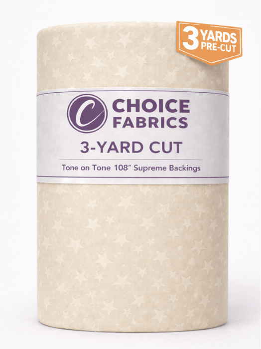 3-Yard Pack - Tone on Tone 108" Supreme Backings - White on Cream Stars