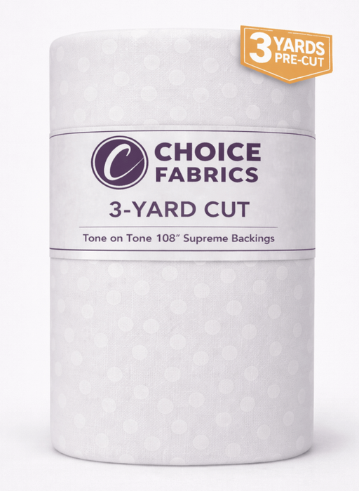 3-Yard Pack - Tone on Tone 108" Supreme Backings - White on White Dots