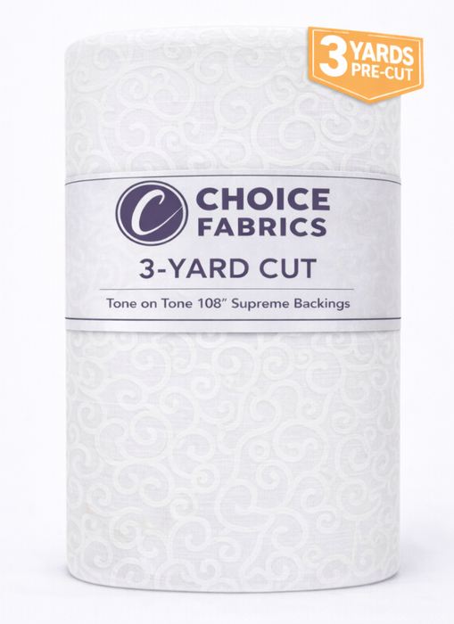 3-Yard Pack - Tone on Tone 108" Supreme Backings - White on White Swirls