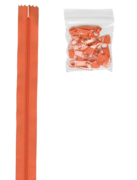 4 yards of 16mm #4.5 Zipper Chain and 16 Ex-Large Pumpkin