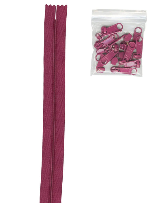 4 yards of 16mm #4.5 Zipper Chain and 16 Ex-Large Wild Plum