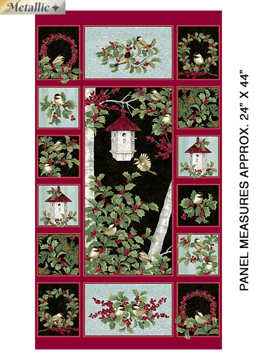 BE Festive Chickadees 4209M 99 Panel Multi