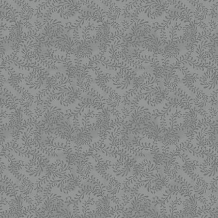 WL Dark Gray Swirling Leaves 108in Wide Back