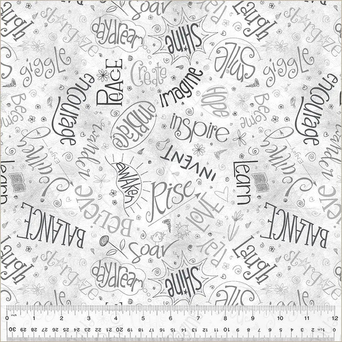 White Cloud Noteworthy Aspirations 44"/45 Fabric Per Yard