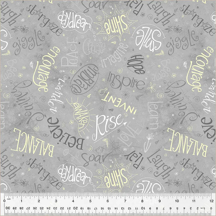 Grey Smoke Noteworthy Aspirations 44"/45 Fabric Per Yard